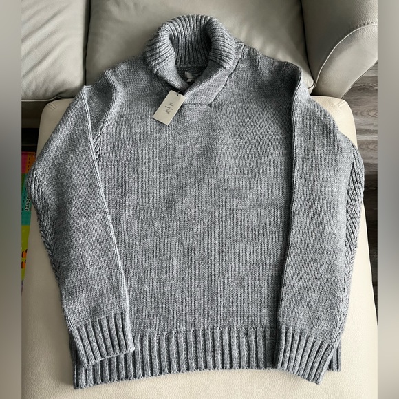 NWT - Mango Men’s Wool Blended Shawl Collar Sweater - US Size L - Italian Yarn - Picture 3 of 9